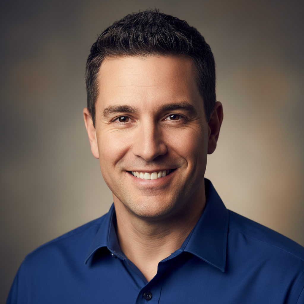 Professional headshot of James Whitfield, a man in a suit with a confident smile